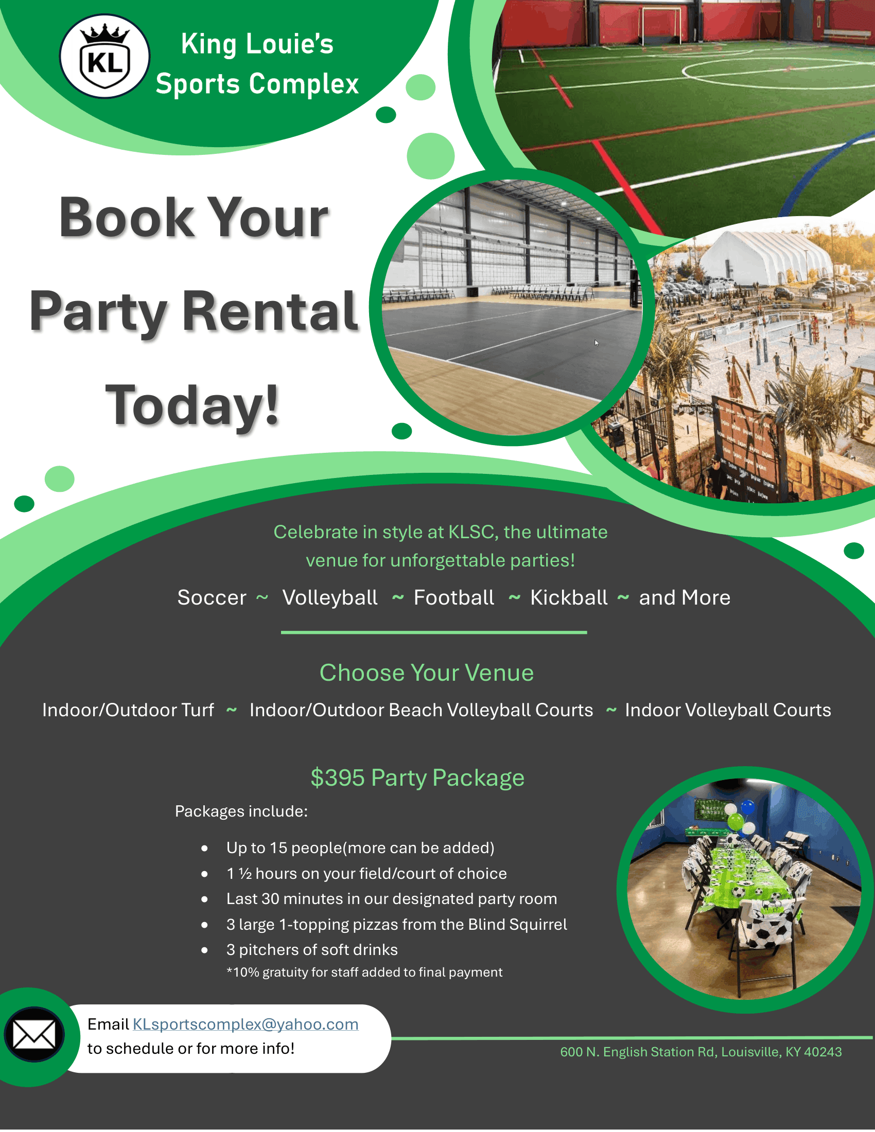 Party bookings flyer